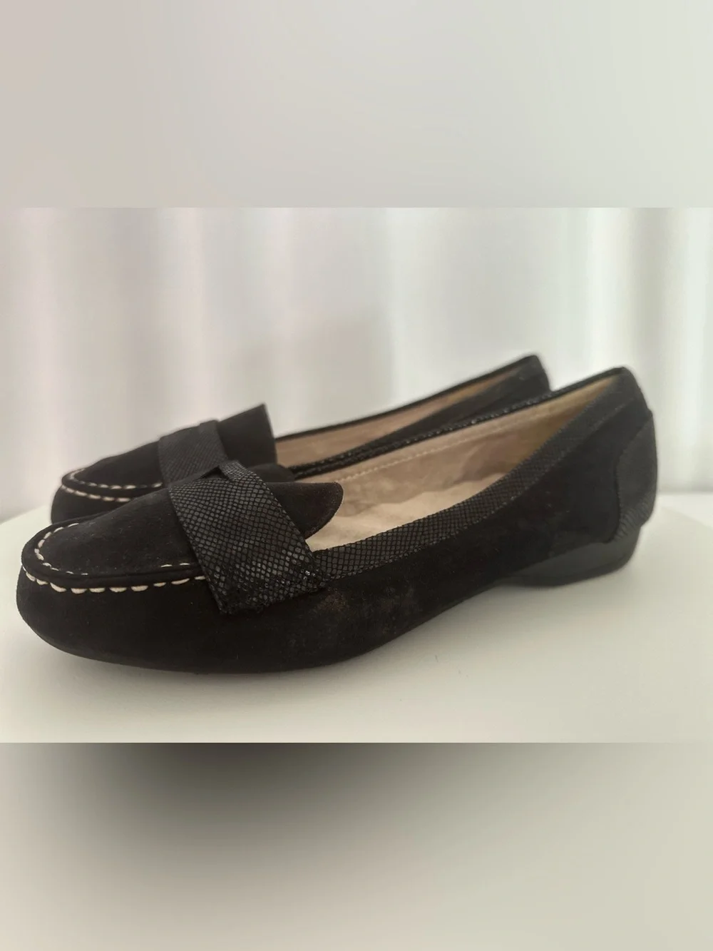 Unbranded Women’s Size 9W Black Faux-Suede Loafer Flats (SH109)